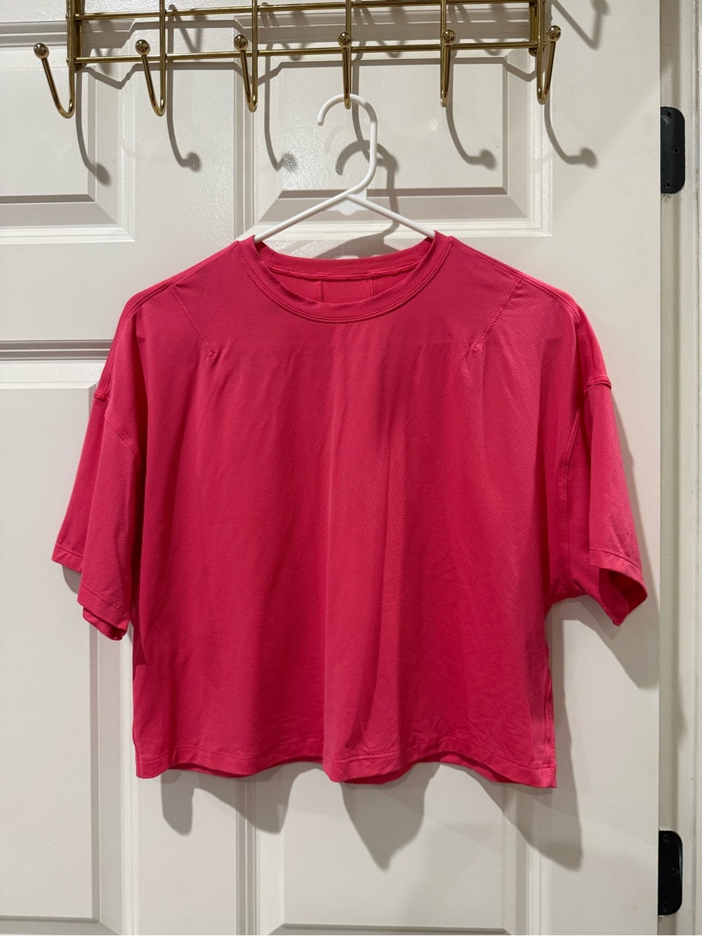 Hot Pink Lululemon Cropped Tshirt